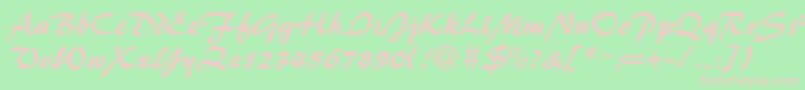 BrushflashRegular Font – Pink Fonts on Green Background