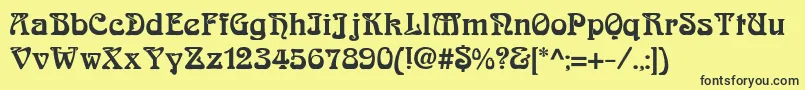 Шрифт ArnoldboecklinExtrabold – чёрные шрифты на жёлтом фоне