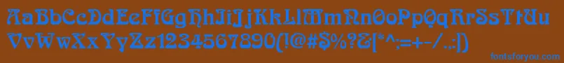 Шрифт ArnoldboecklinExtrabold – синие шрифты на коричневом фоне
