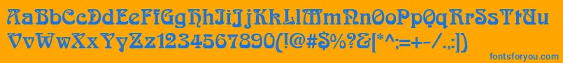 ArnoldboecklinExtrabold Font – Blue Fonts on Orange Background