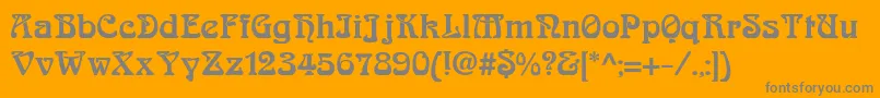 フォントArnoldboecklinExtrabold – オレンジの背景に灰色の文字