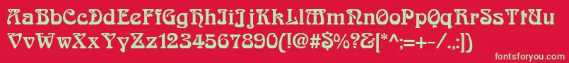 フォントArnoldboecklinExtrabold – 赤い背景に緑の文字