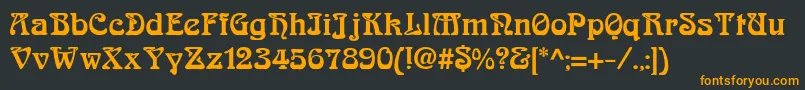 フォントArnoldboecklinExtrabold – 黒い背景にオレンジの文字