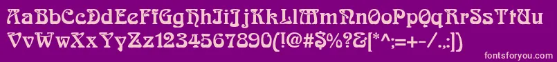 ArnoldboecklinExtrabold-fontti – vaaleanpunaiset fontit violetilla taustalla