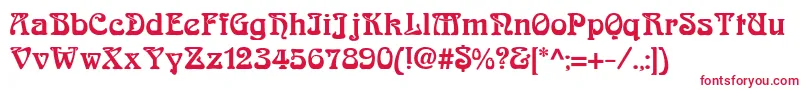 フォントArnoldboecklinExtrabold – 白い背景に赤い文字