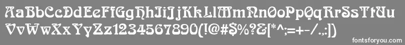 フォントArnoldboecklinExtrabold – 灰色の背景に白い文字