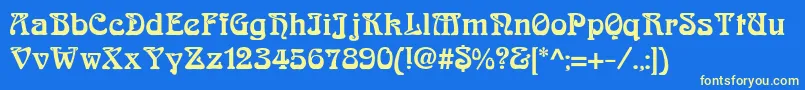 ArnoldboecklinExtrabold Font – Yellow Fonts on Blue Background