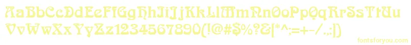 フォントArnoldboecklinExtrabold – 白い背景に黄色の文字