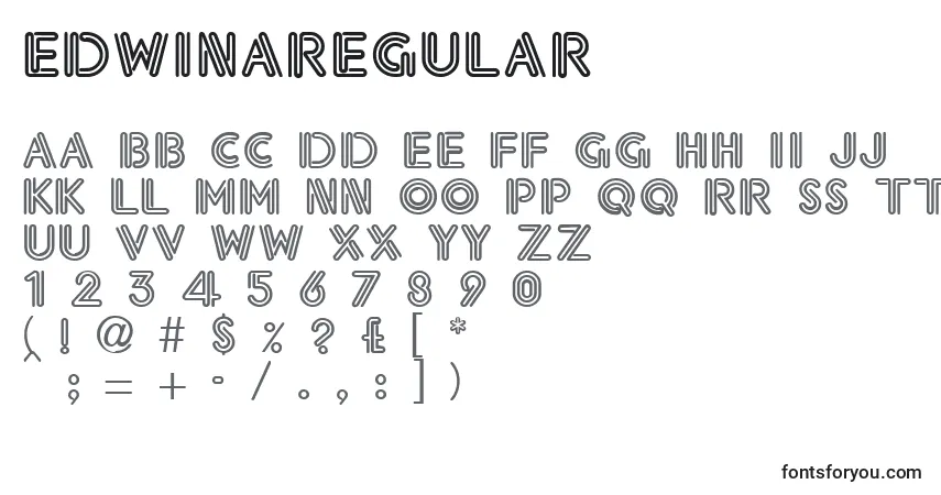 A fonte EdwinaRegular – alfabeto, números, caracteres especiais
