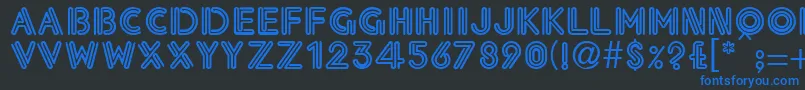 EdwinaRegular Font – Blue Fonts on Black Background
