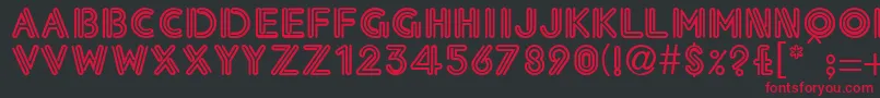 EdwinaRegular-Schriftart – Rote Schriften auf schwarzem Hintergrund