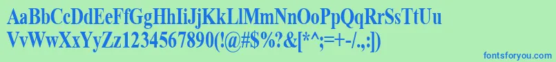 TimeRoman80b Font – Blue Fonts on Green Background