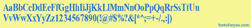 TimeRoman80b Font – Blue Fonts on Yellow Background