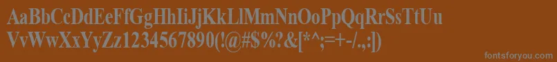 Fonte TimeRoman80b – fontes cinzas em um fundo marrom