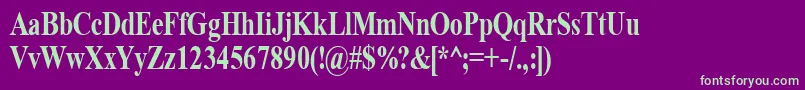 TimeRoman80b Font – Green Fonts on Purple Background