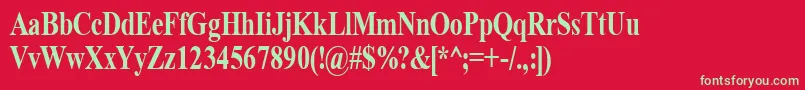 TimeRoman80b Font – Green Fonts on Red Background