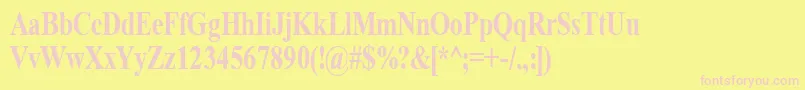 Fonte TimeRoman80b – fontes rosa em um fundo amarelo