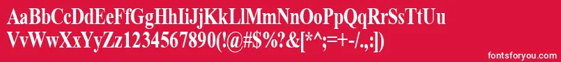 TimeRoman80b Font – White Fonts on Red Background