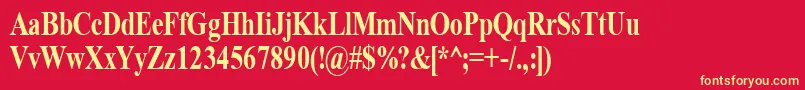 TimeRoman80b Font – Yellow Fonts on Red Background