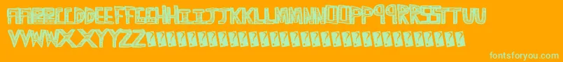 Scribbletime Font – Green Fonts on Orange Background