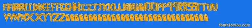Scribbletime Font – Orange Fonts on Blue Background