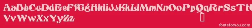 OdeonDemo-Schriftart – Rosa Schriften auf rotem Hintergrund