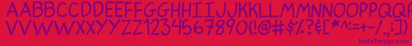 IndianPoker.-Schriftart – Violette Schriften auf rotem Hintergrund