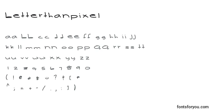 Fuente Betterthanpixel - alfabeto, números, caracteres especiales