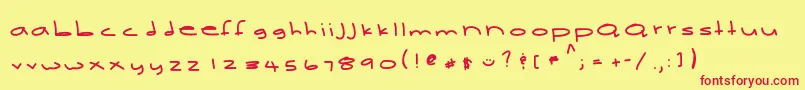 フォントBetterthanpixel – 赤い文字の黄色い背景