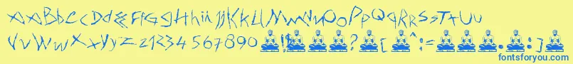 More about OldScribe Font OldScribe Font – Blue Fonts on Yellow Background