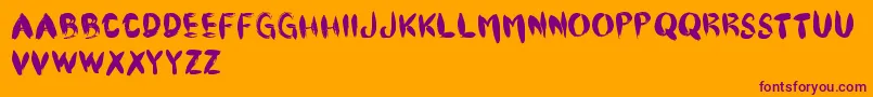 Cfpinceau Font – Purple Fonts on Orange Background