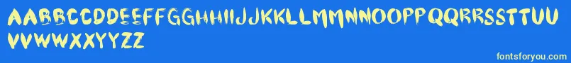 Cfpinceau Font – Yellow Fonts on Blue Background