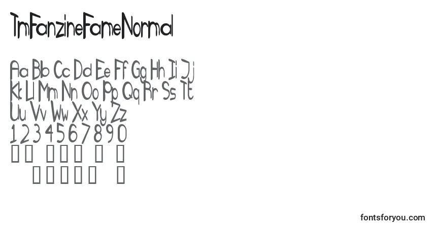 Schriftart TmFanzineFameNormal – Alphabet, Zahlen, spezielle Symbole