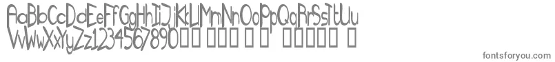 TmFanzineFameNormal-fontti – harmaat kirjasimet valkoisella taustalla