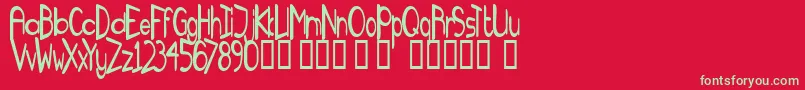 TmFanzineFameNormal Font – Green Fonts on Red Background