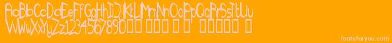 Fonte TmFanzineFameNormal – fontes rosa em um fundo laranja