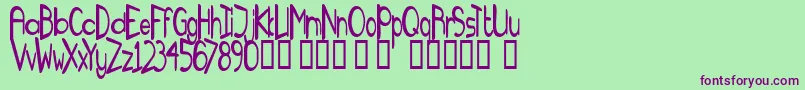 TmFanzineFameNormal Font – Purple Fonts on Green Background