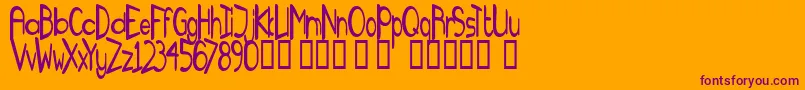 TmFanzineFameNormal Font – Purple Fonts on Orange Background