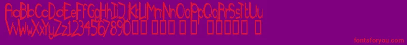 TmFanzineFameNormal Font – Red Fonts on Purple Background