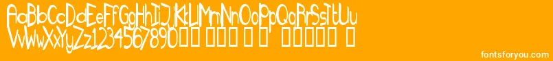 Czcionka TmFanzineFameNormal – białe czcionki na pomarańczowym tle