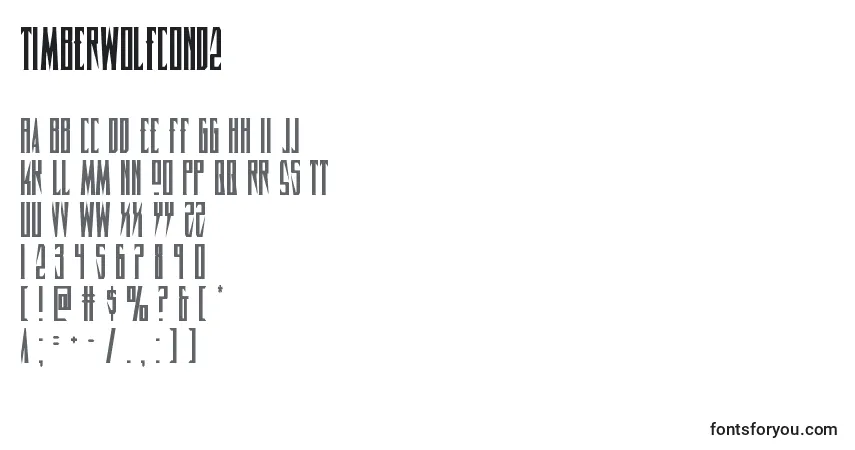 Czcionka Timberwolfcond2 – alfabet, cyfry, specjalne znaki