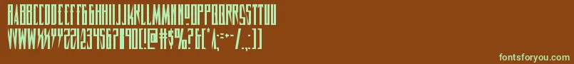 Timberwolfcond2 Font – Green Fonts on Brown Background