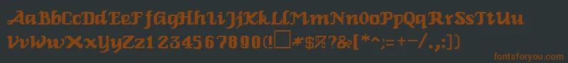 GeraldineRegular-fontti – ruskeat fontit mustalla taustalla