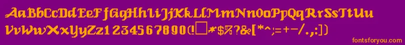 フォントGeraldineRegular – 紫色の背景にオレンジのフォント