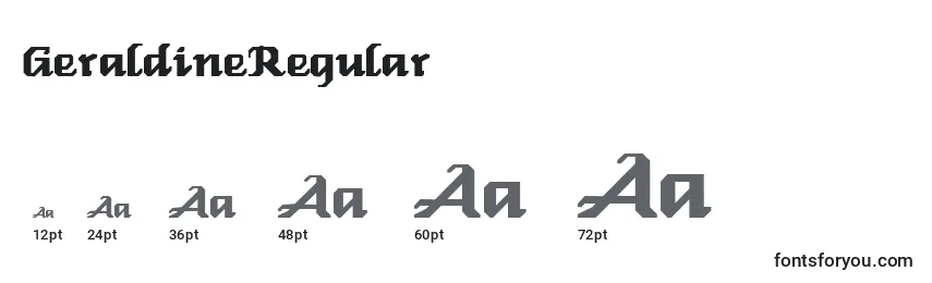 GeraldineRegular Font Sizes