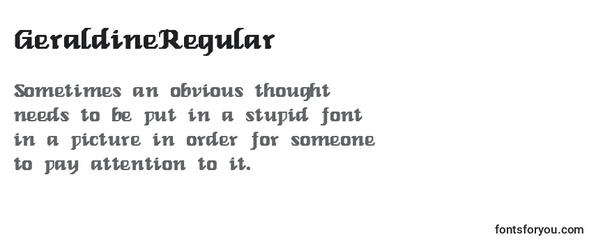 Review of the GeraldineRegular Font