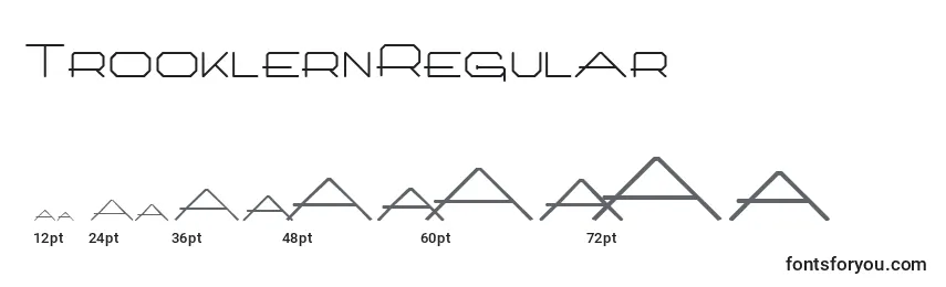 Размеры шрифта TrooklernRegular