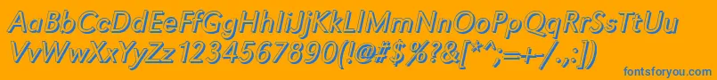 GroteskshLightItalic Font – Blue Fonts on Orange Background