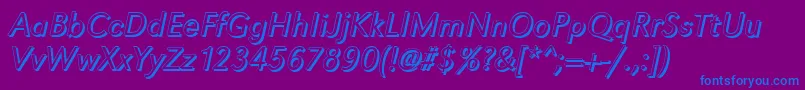 GroteskshLightItalic-Schriftart – Blaue Schriften auf violettem Hintergrund