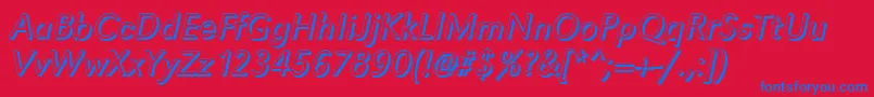フォントGroteskshLightItalic – 赤い背景に青い文字